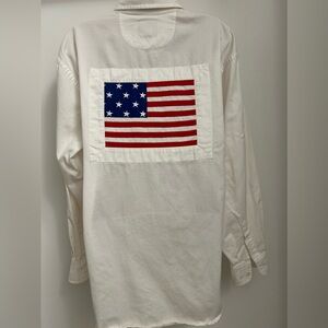 Vintage Faconnable American Flag Oxford Shirt - M - 100% Cotton